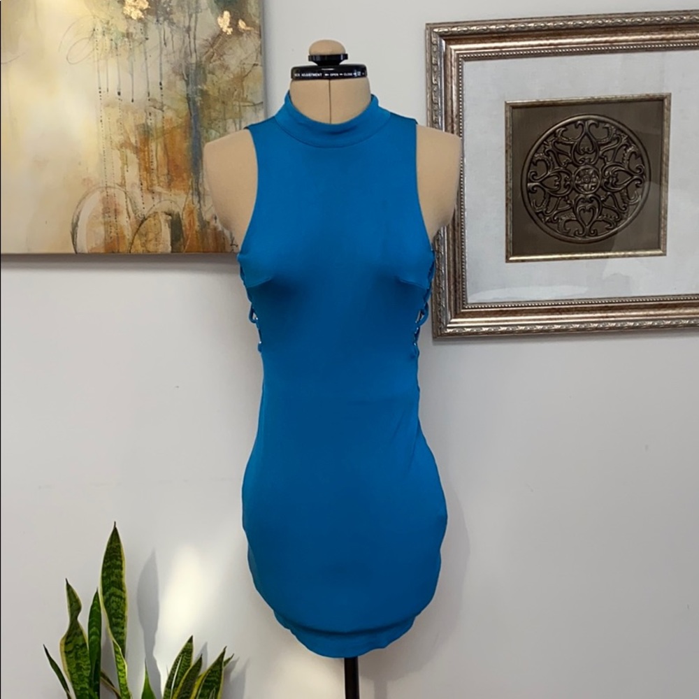 High neck mini Bebe dress, XXS